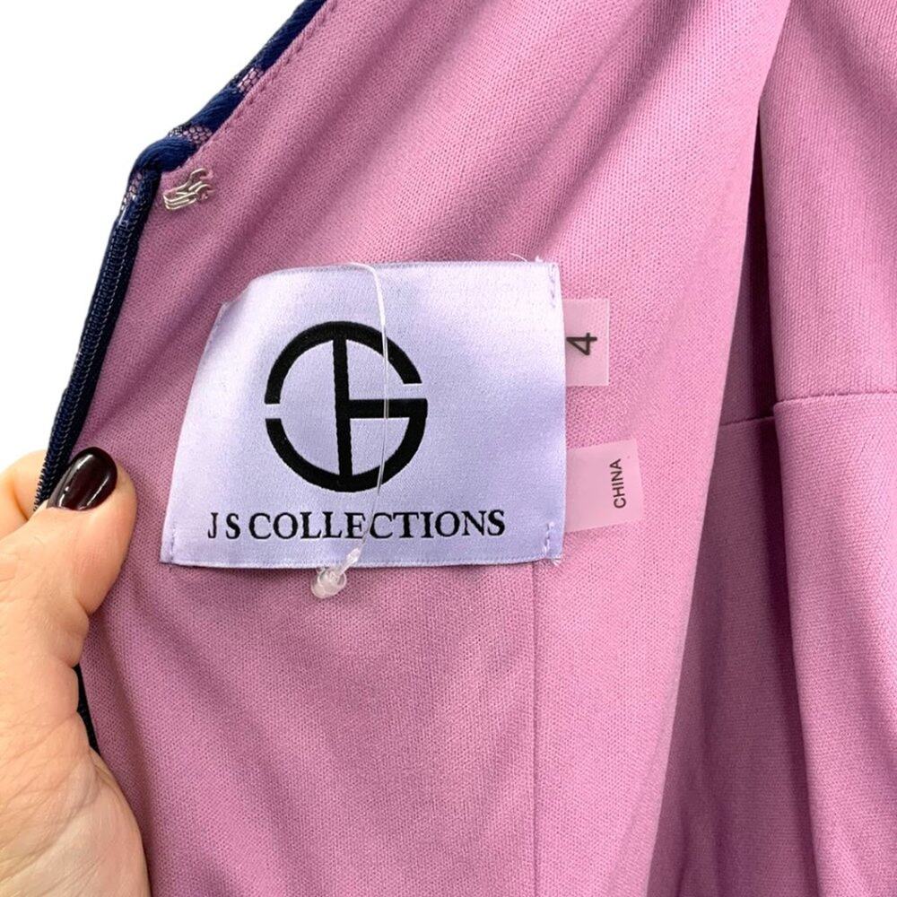 Js Collections Linda Cap Sleeve Column Gown Blue … - image 5